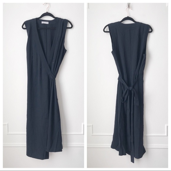 Everlane Japanese GoWeave Short Sleeve Wrap Dress - Picture 2 of 4